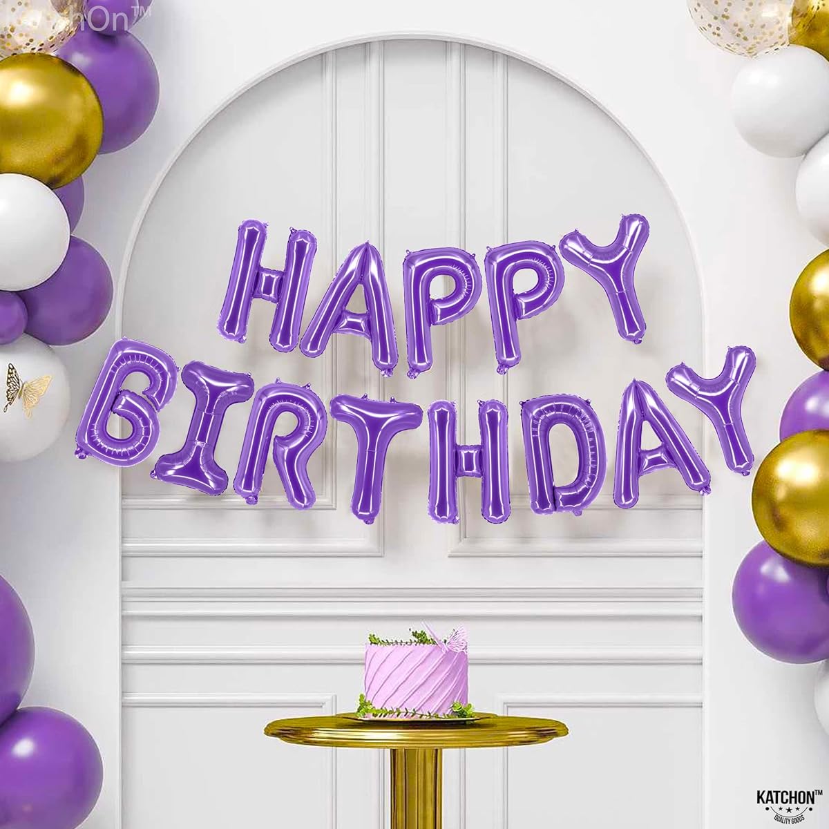 Happy Birthday foil balloon, purple