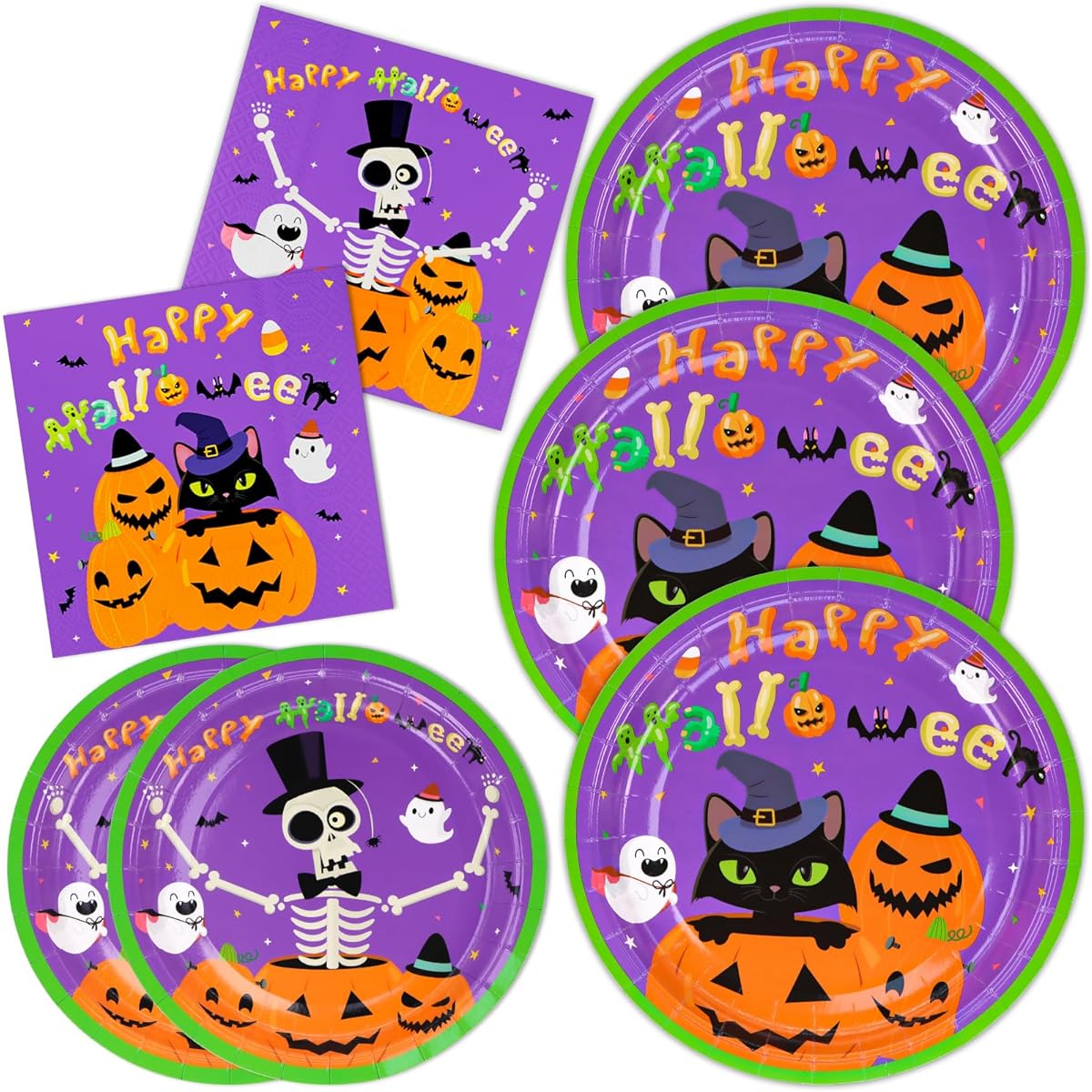 DYLIVeS 150pcs Halloween Party Supplies Kit Halloween Birthday Party Decorations for Kids