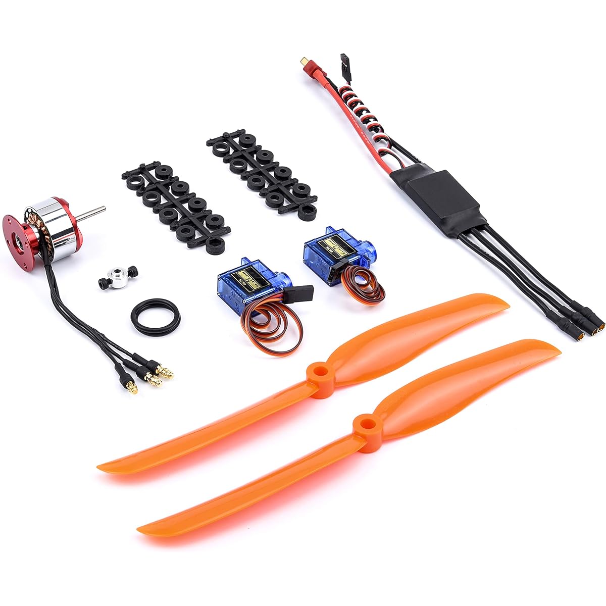 FPVDrone CF2822 1200kv Motor Propeller Saver + 30A BLheli ESC + SG90 Servo + 8060 Propeller for RC Airplane Plane