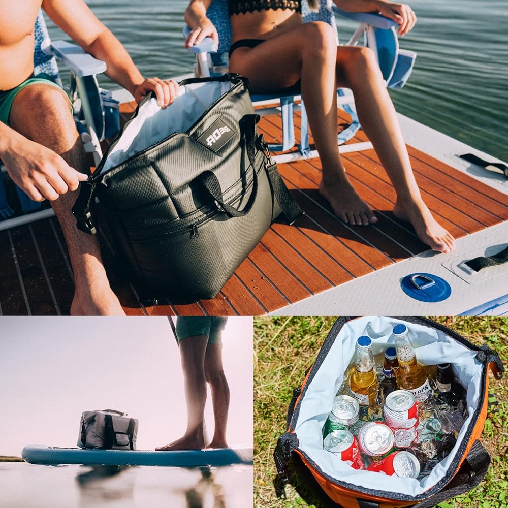 [Genuine 5 Year Warranty] AO Coolers 6 Pack Canvas Soft Cooler Various Colors 5.7L Lightweight Insulated Cooler Box Cooler Bag Insulated Bag Small Outdoor Camping Picnic