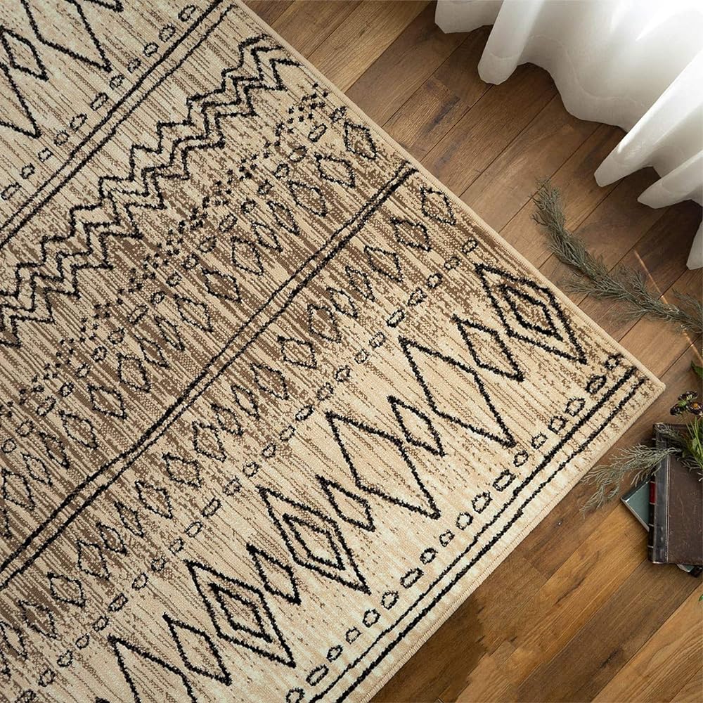 Sayan Sayan Geometric Handwritten Rug Mat Carpet Stitch Line 200x250 3 Tatami Ivory