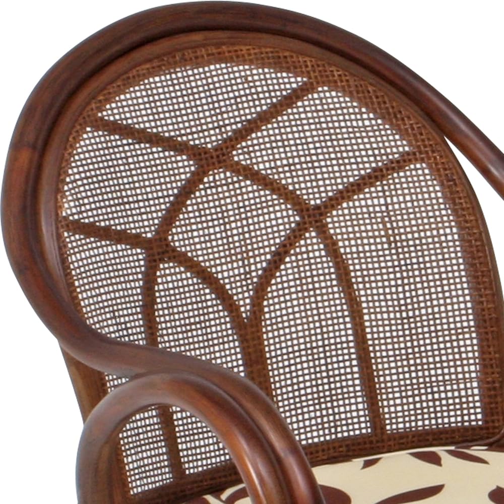 Fuji Boeki Rattan Rotating Chair Low Brown 99207