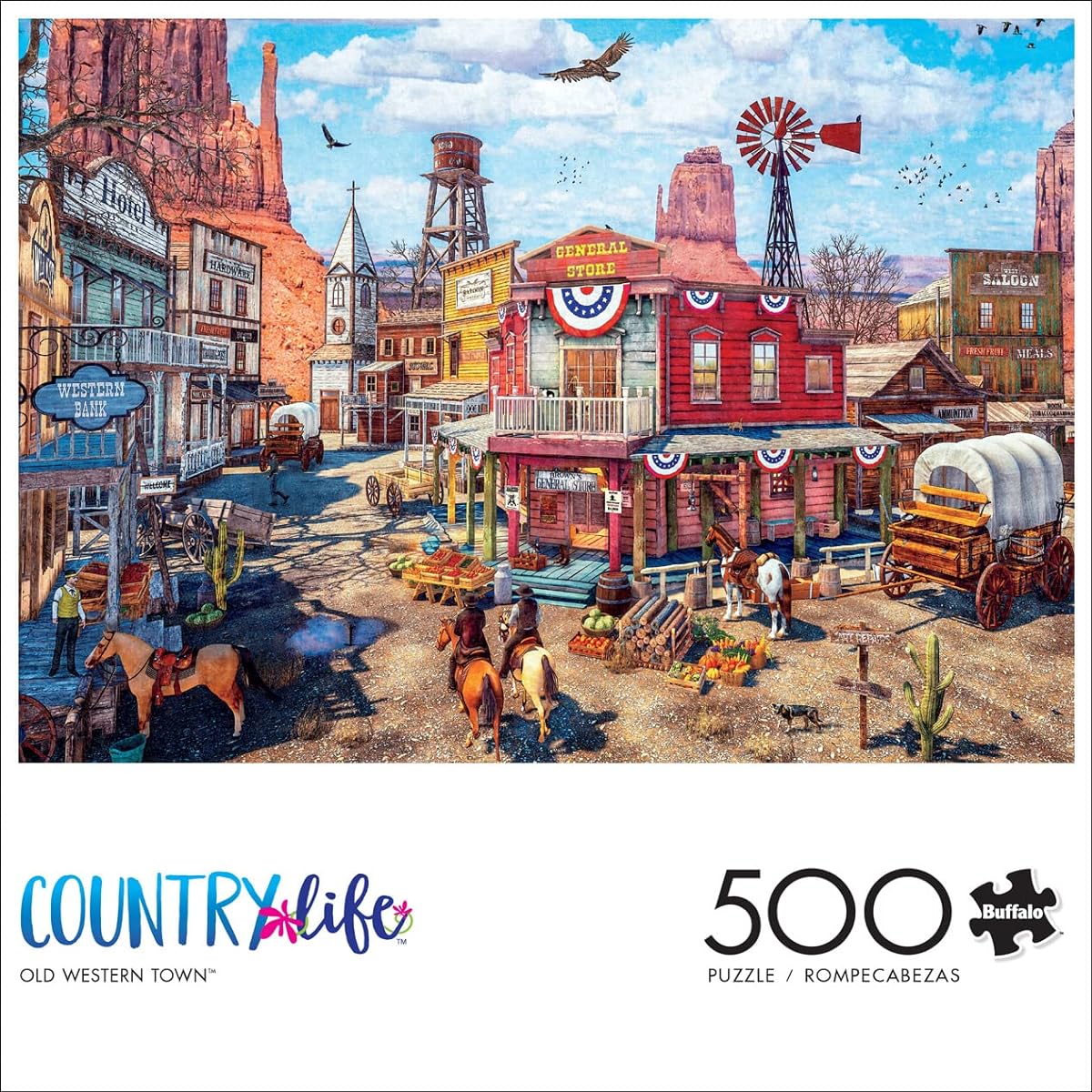 Buffalo Games Jigsaw Puzzle Country Life Old Western Town 500 Piece