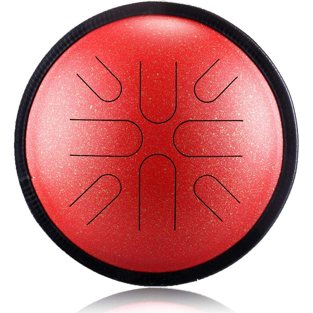 Tongue Drum 10 Inch 8 Tone Tune Travel Drum Ethereal Drum Steel Tongue Drum Leisure Percussion Instrument Yoga Meditation Handpan Suitable for Various Activities (Size:One Size; Color:Gloss Black)