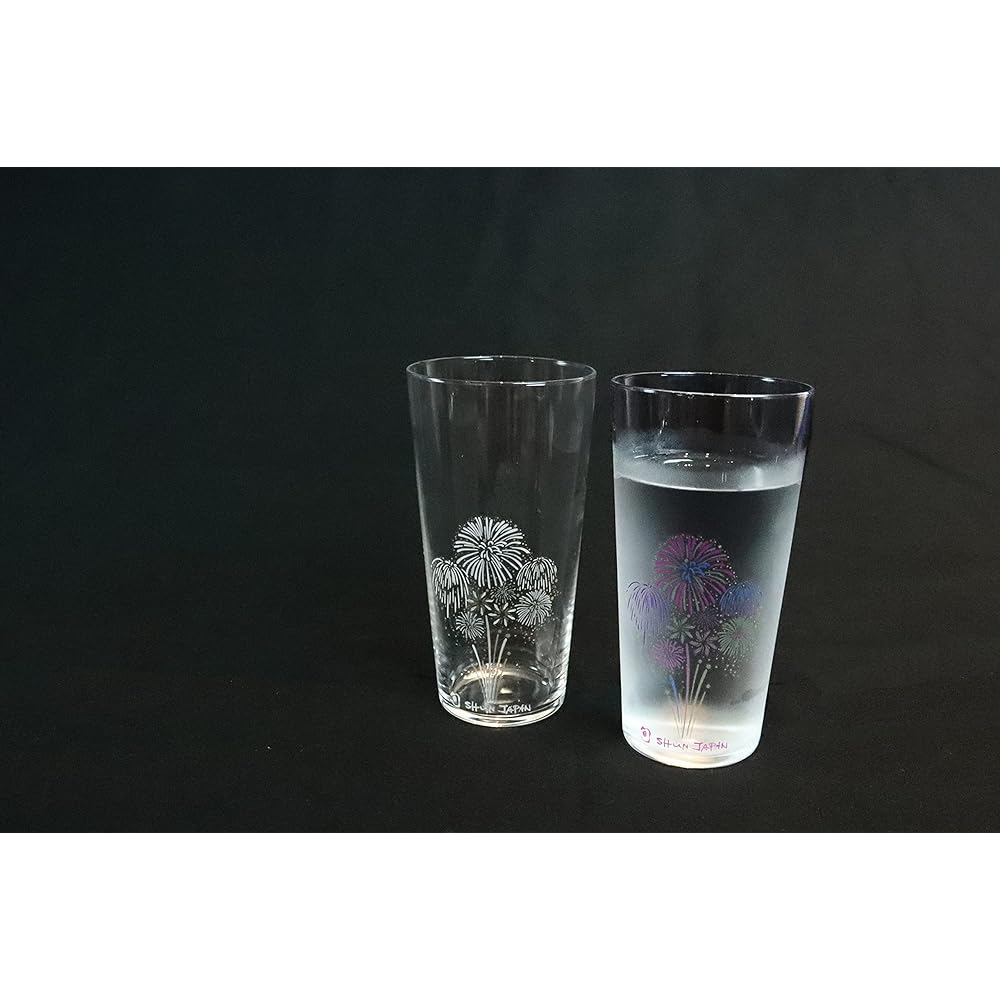 [Temperature in Design] Marumo Takagi Pottery Cool Fireworks Tumbler Glass Pair Set Tumbler Fireworks Wedding Gift Pair Midyear Gift Gift Anniversary Changes with Temperature Present Cold Sake Christmas