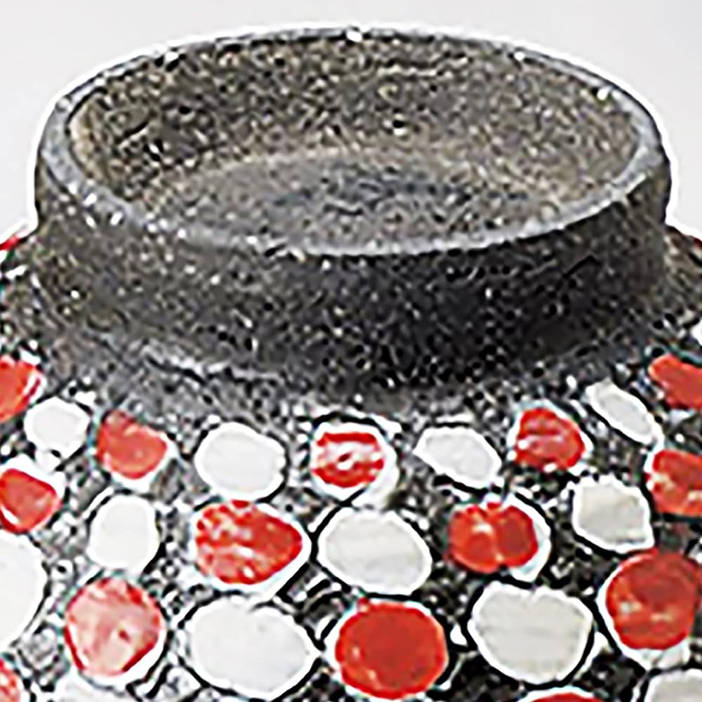 Black ceramic polka dot chazuke (small) set of 5
