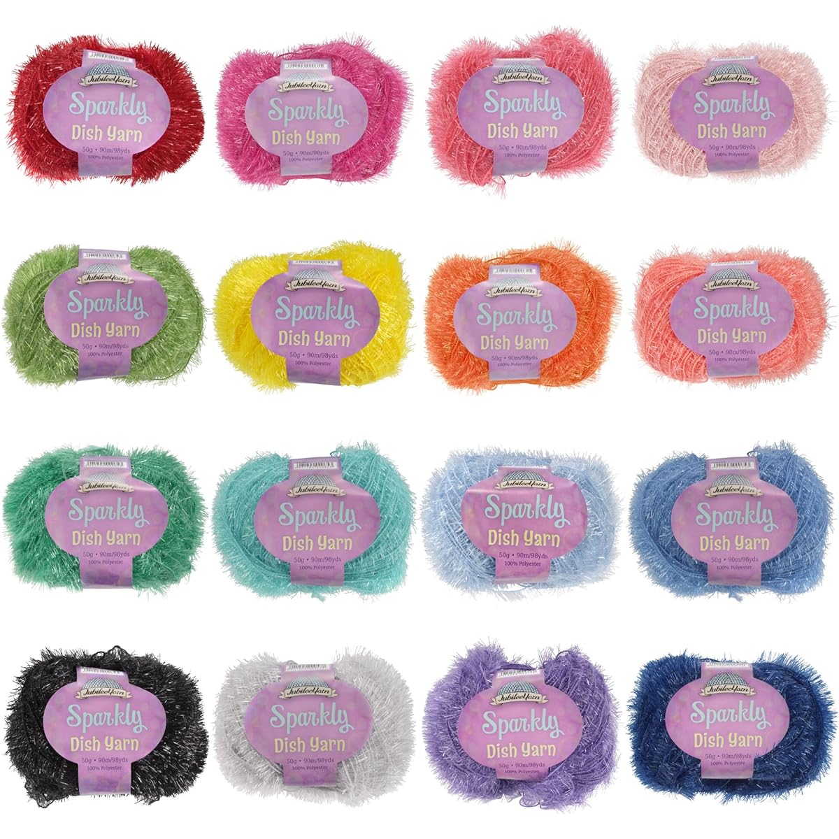 Worsted Weight Dish Scrub Yarn - Choice of 1 Skin, 4 Skins, Multicolor - 4 Skeins 6941204012588a