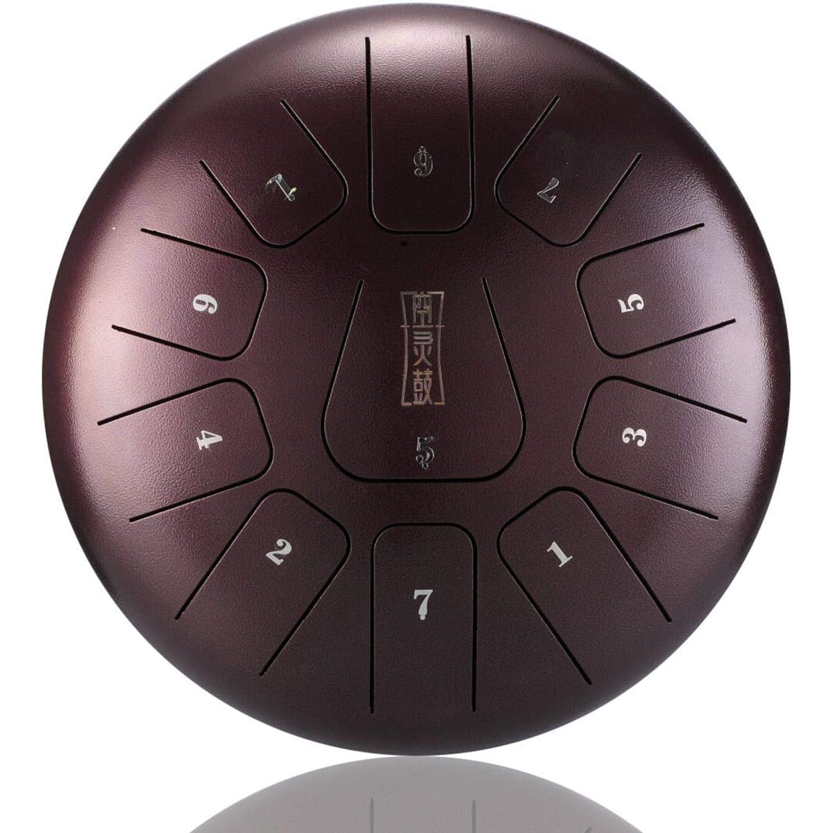 15 Notes Hand Drum Percussion Instrument 10 Inch Steel Tongue Drum D Major 11 Notes Hand Tank Drum Bag with Mallets Metal Drum Steel Tongue Drum 10 Inch 8 Scale Music Enlightenment Instrument Yoga Meditation (Black) (Size: 25x25x15cm; Color: Deep Brown)