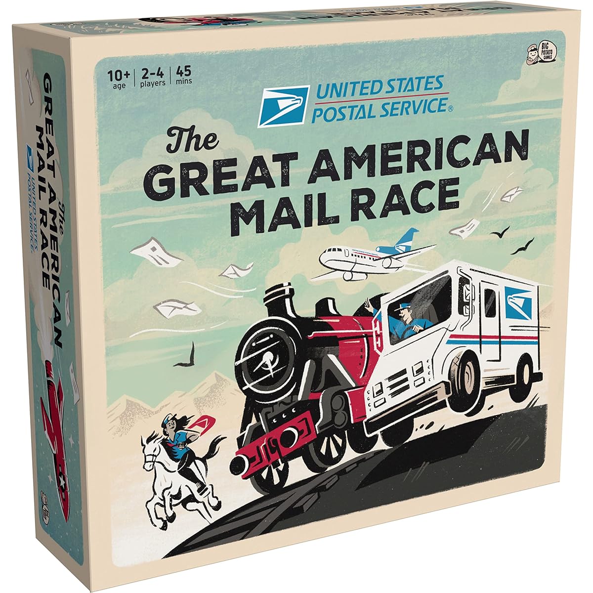 USPS Great American Mail Race Letter Carry Family Board Game for Kids Ages 10+ and Adults