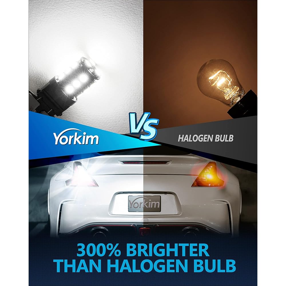 Yorkim 3157 18-SMD 5050 Wedge LED White 12V Brake Light High Brightness Environmental Energy Saving Lamp (Set of 10)