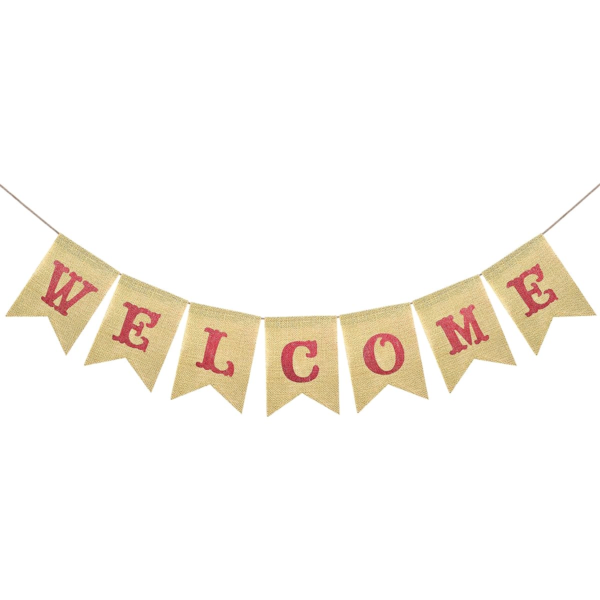 FAKTEEN Glitter Red Letters Welcome Banner Back to School Party Decorations Baby Shower Wedding Rustic Bunting Garland Welcome Back Home Decor