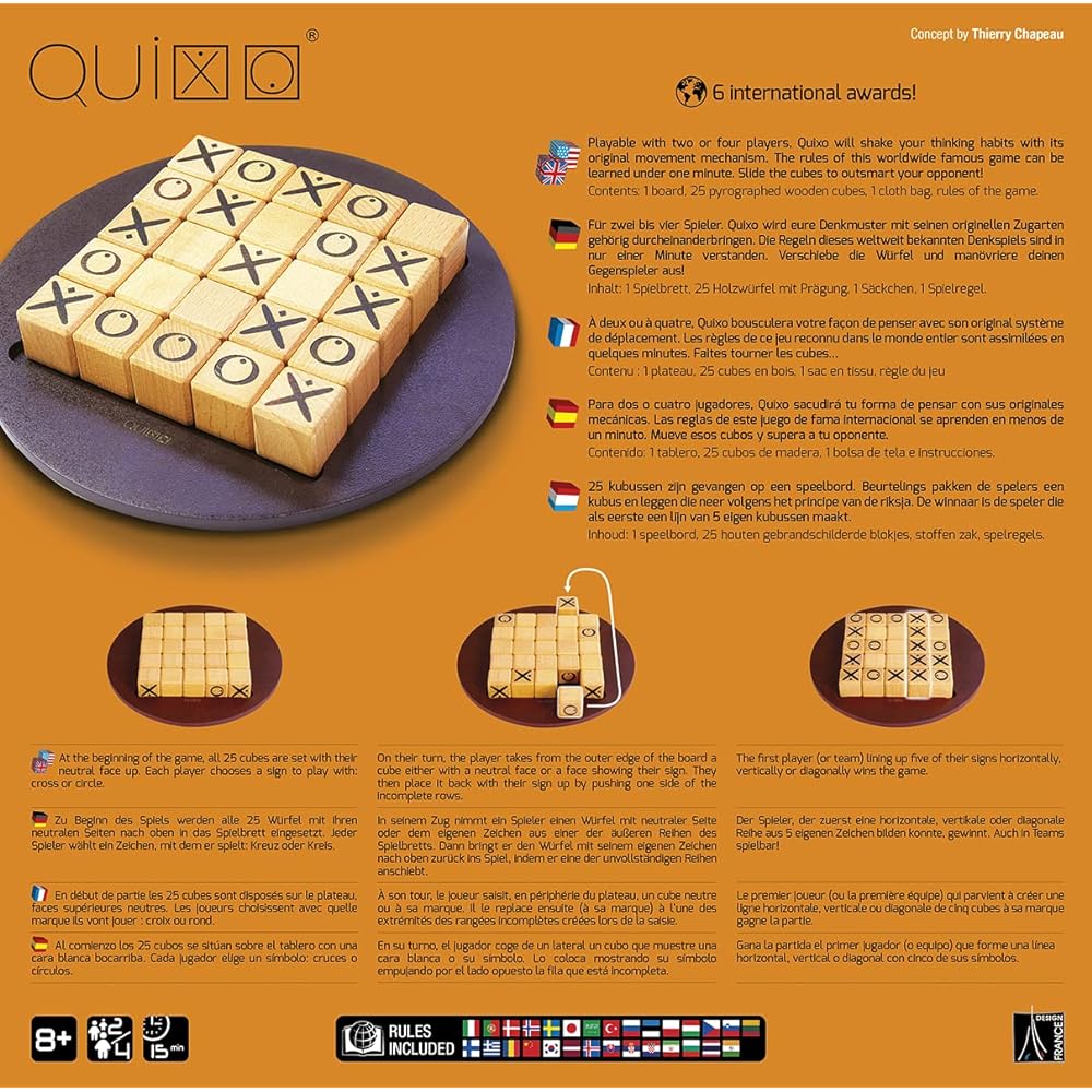 GIGAMIC QUIXO [Japan Authorized Distributor] Board Game Table Game Educational Toy Toy Children Brain Training France