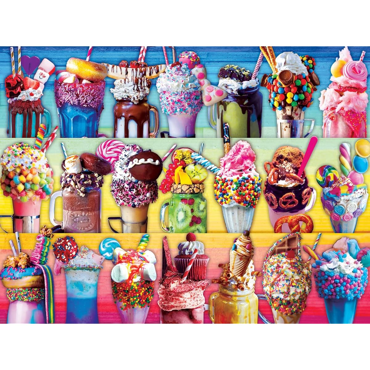 Masterpieces Trendz Freakshakes - Milkshake Collage Large 300 Piece Ez Grip Jigsaw Puzzle
