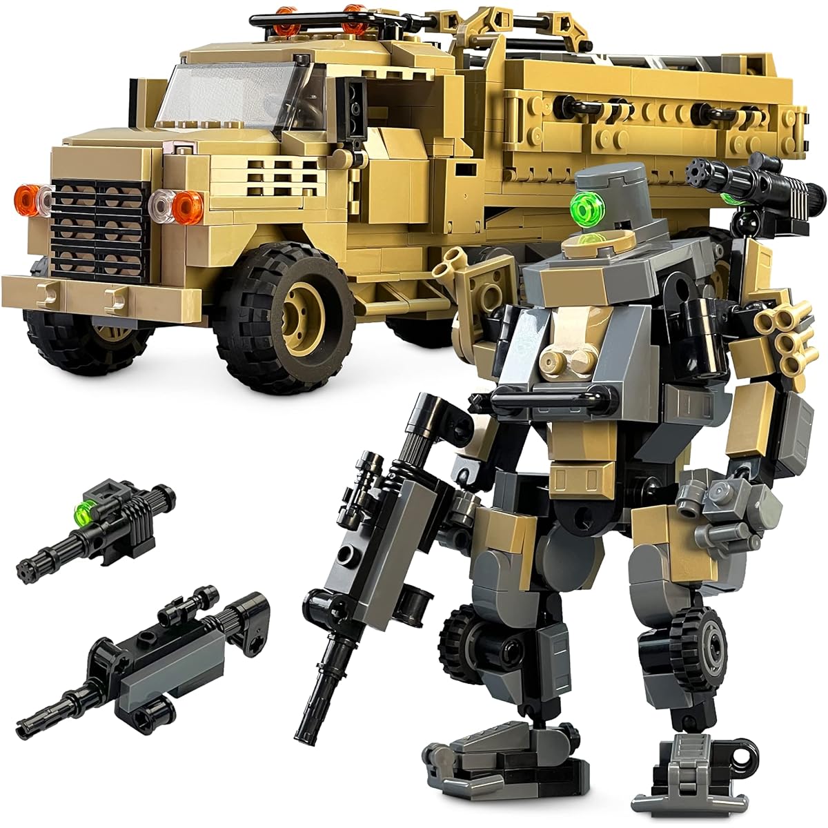 MyBuild Armed Forces Triker 7001 Robot & Military Truck Block Building Set for Ages 12+ Compatible with Other Brands