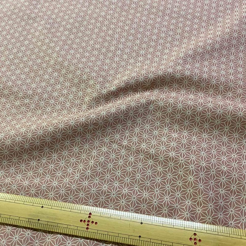 Funin Club Japanese Style Sheeting Hemp Leaf Print 108cm Width (Pink, 10m)