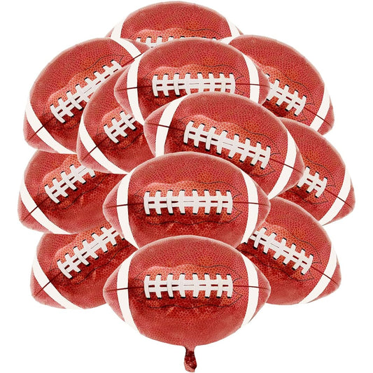 12 Pieces 21 Inch Large Foil Football Balloons Football Shaped Aluminum Foil Balloons Sports Theme Super Bowl Party Supplies Birthday Decorations