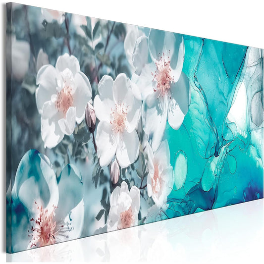 artgeist Handart Canvas Wall Art Flower 53x18inch - 1 Piece Painting Canvas Print Photo Artwork Picture Framed Modern Pictures Wall Home Nature Tree Branch Abstract b-C-10162-b-a