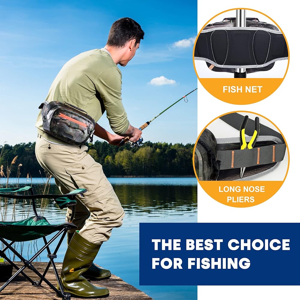 WILD HEART Airtight Waterproof Waist Bag Case 3.6L Outdoor Kayaking Rafting Boating Swimming Camping Hiking Beach Fishing Waterproof Waist Bag…
