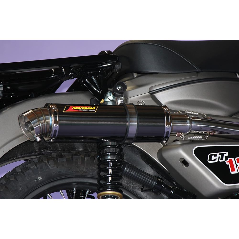 Hunter Cub Motorcycle Muffler CT125 8BJ-JA65 2BJ-JA55 2020 ~ Blade Stainless Steel Black Color Muffler Custom Honda Realspeed Dry Carbon Made with Heat Guard CT125 HUNTER Cub RSP-BLA-012