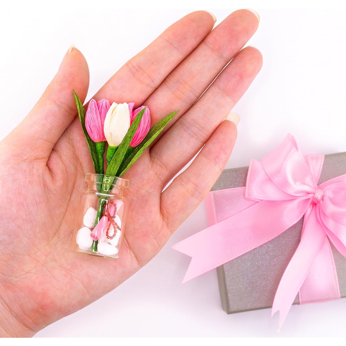 KINGDUHU Flower Tulip with Mini Card Flower