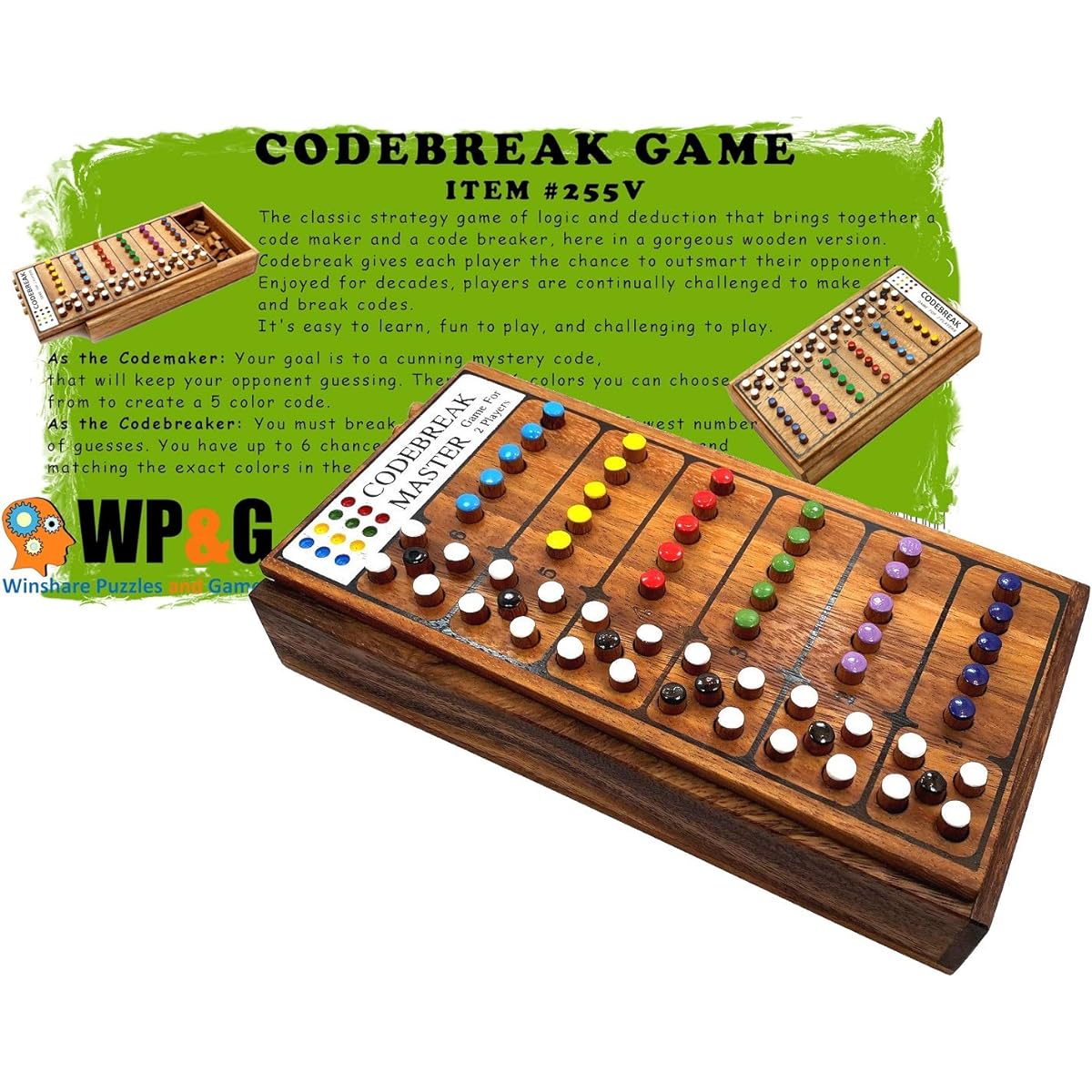 Codebreak Games Top Strategy Wooden Board Game for Ages 12+ and Adults