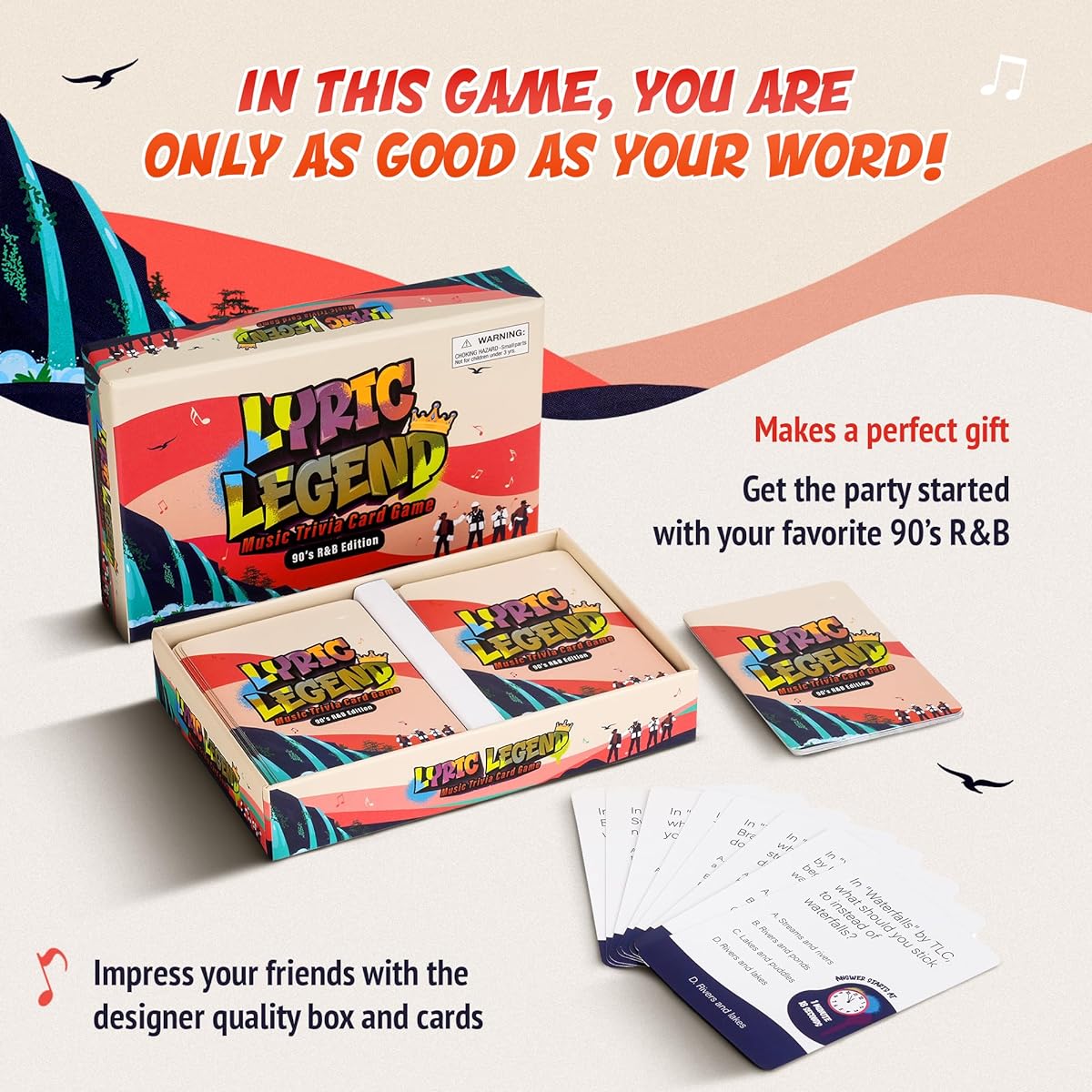 Lyric Legend - R&B Music Trivia Game for 90s Lyrics - Fun Music Games & Music Gifts - 90s Trivia, 90s Games, 90s Trivia Games, Great for Adults & 90s Gifts! You can finish the lyrics game