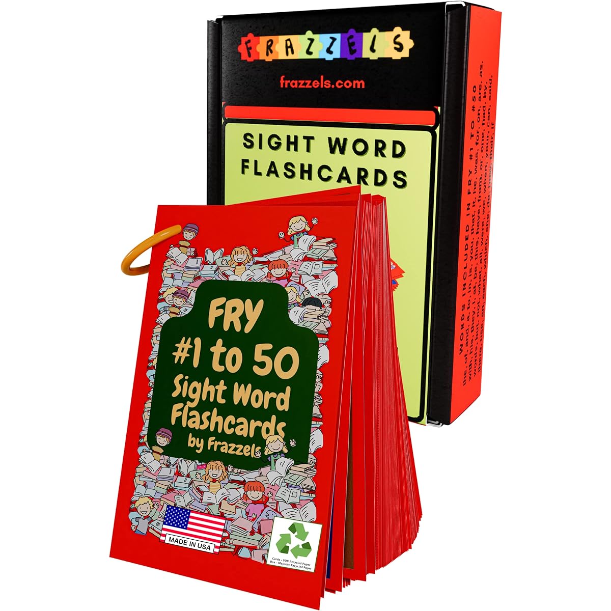Frazzels Fry Sight Words Flashcards (#1~#50) with photos