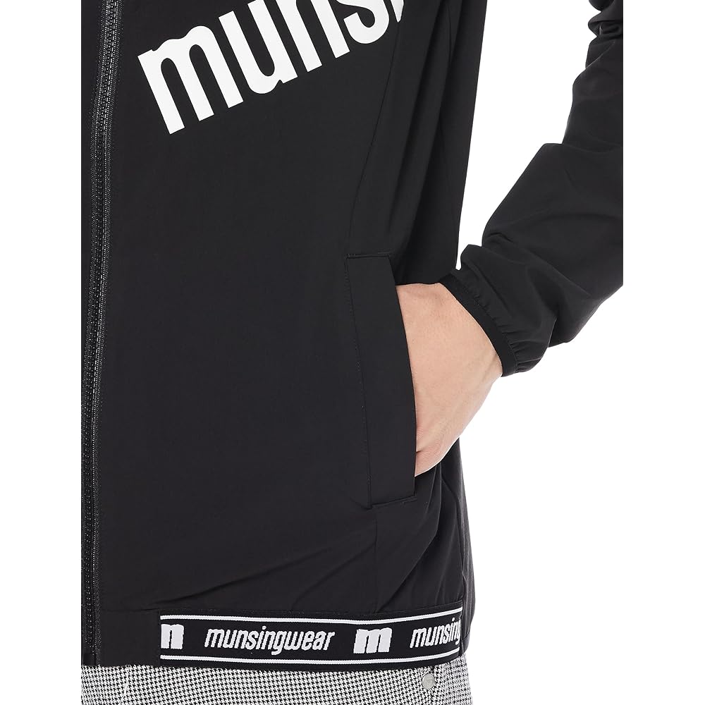 [Munsingwear] Full-zip blouson [ENVOY] Water-repellent, stretch, big logo, nylon material, training golf, MEMWJK01, men's