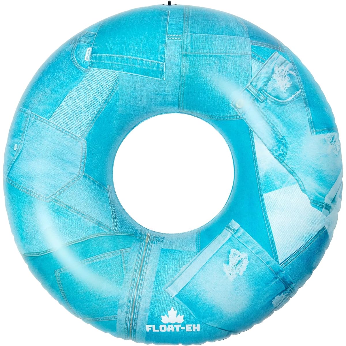 Float-EH Float Ring Denim Print Tube Adult Beach Float Thick Durable Vinyl Design Northern Inspired Float.