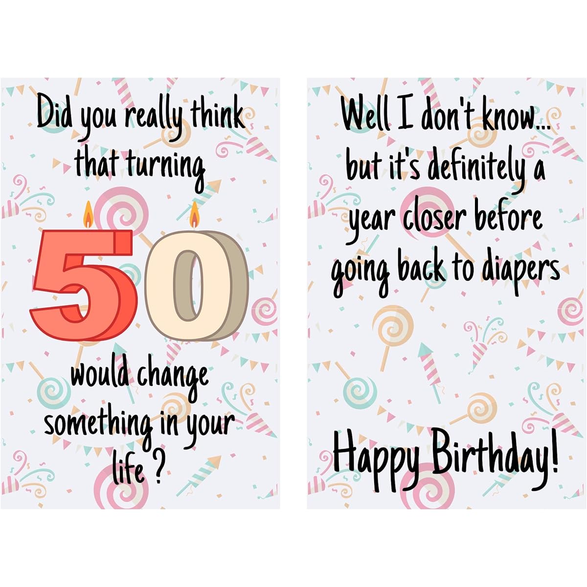 Funny 50th Birthday Cards for Women and Men - For Friends, Family, Lovers, etc. - Funny Birthday Cards 50 Years Old - Perfect Funny Birthday Cards for 50th Anniversary - Envelope Included