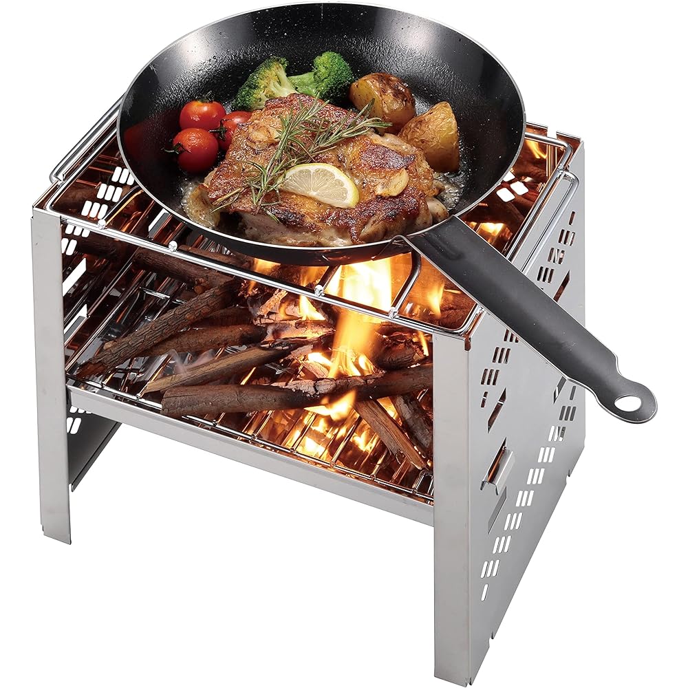 CAPTAIN STAG Iron Skillet Frying Pan 22cm Long Handle Made in Japan Fiberline UG-1575 Black