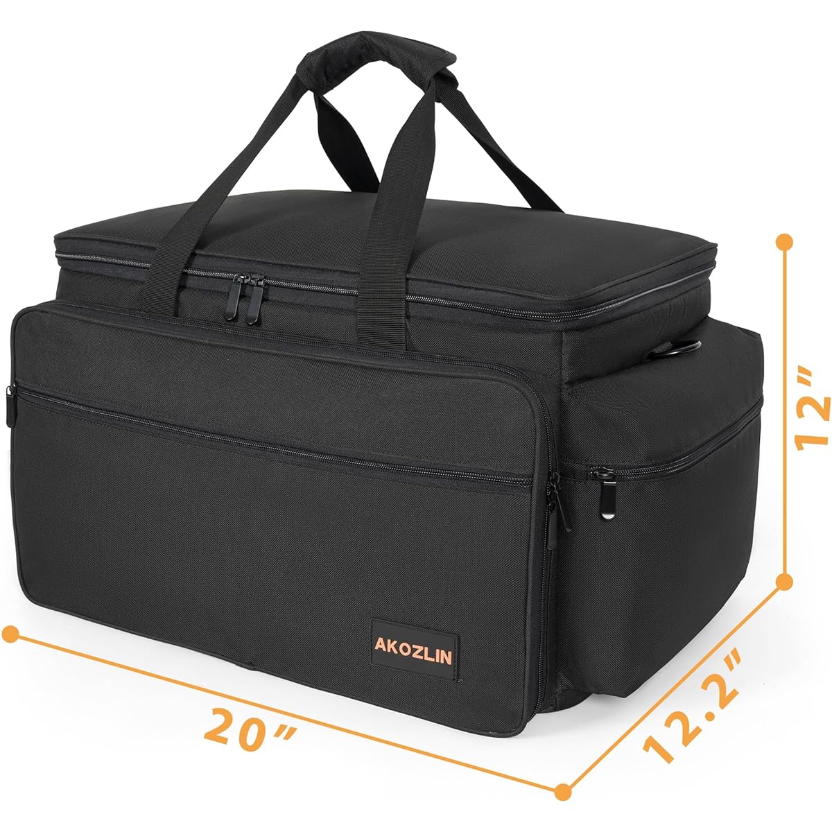 AKOZLIN Cable File Bag with Removable Dividers DJ Gig Bag Cord Organizer Case for Laptop/DJ Gear/Sound Instrument/Music Equipment Accessories Black Orange