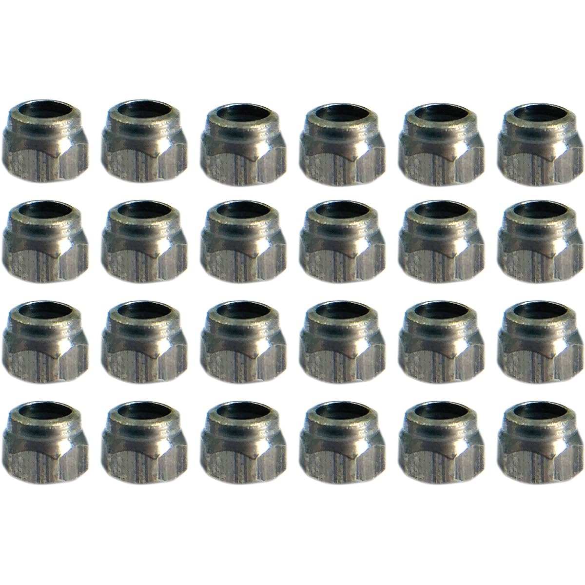 Teak Tuning Professional Fingerboard Lock Nuts Nylon Inserts Stainless Steel Silver (Pack of 24)