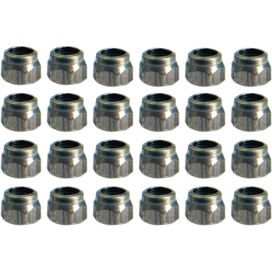 Teak Tuning Professional Fingerboard Lock Nuts Nylon Inserts Stainless Steel Silver (Pack of 24)