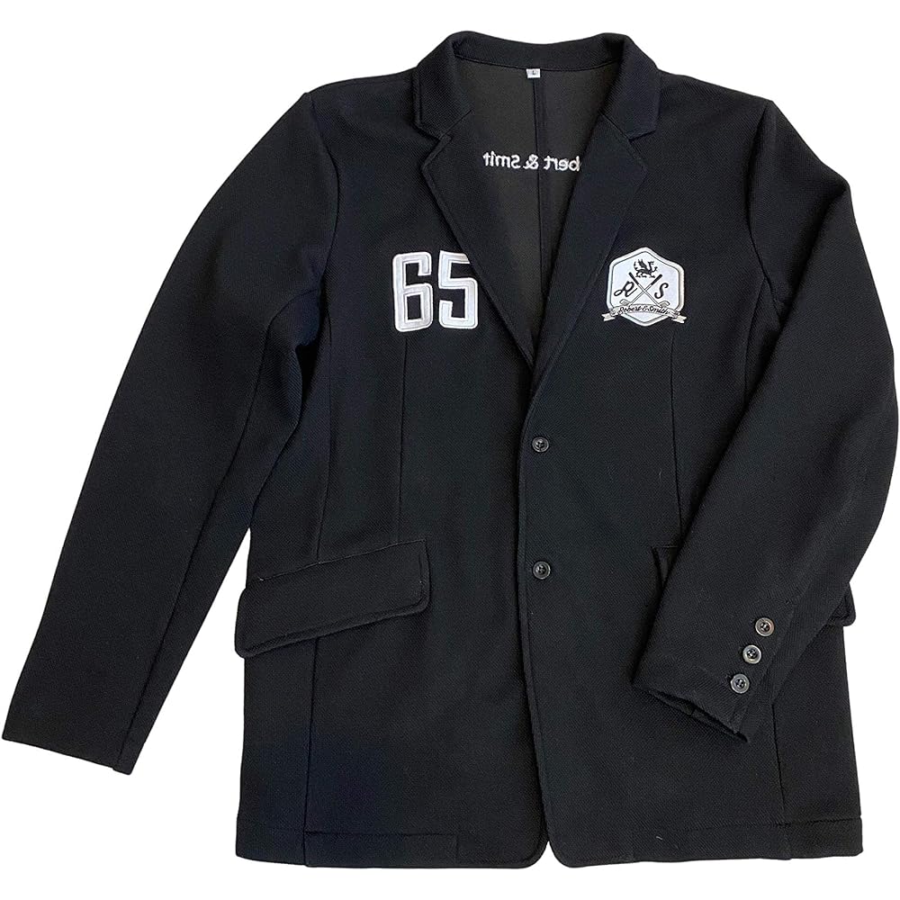[Robert&Smith] Golf Jacket Golf Blazer "Almost Black Dark Navy" with Emblem Men's Gift…