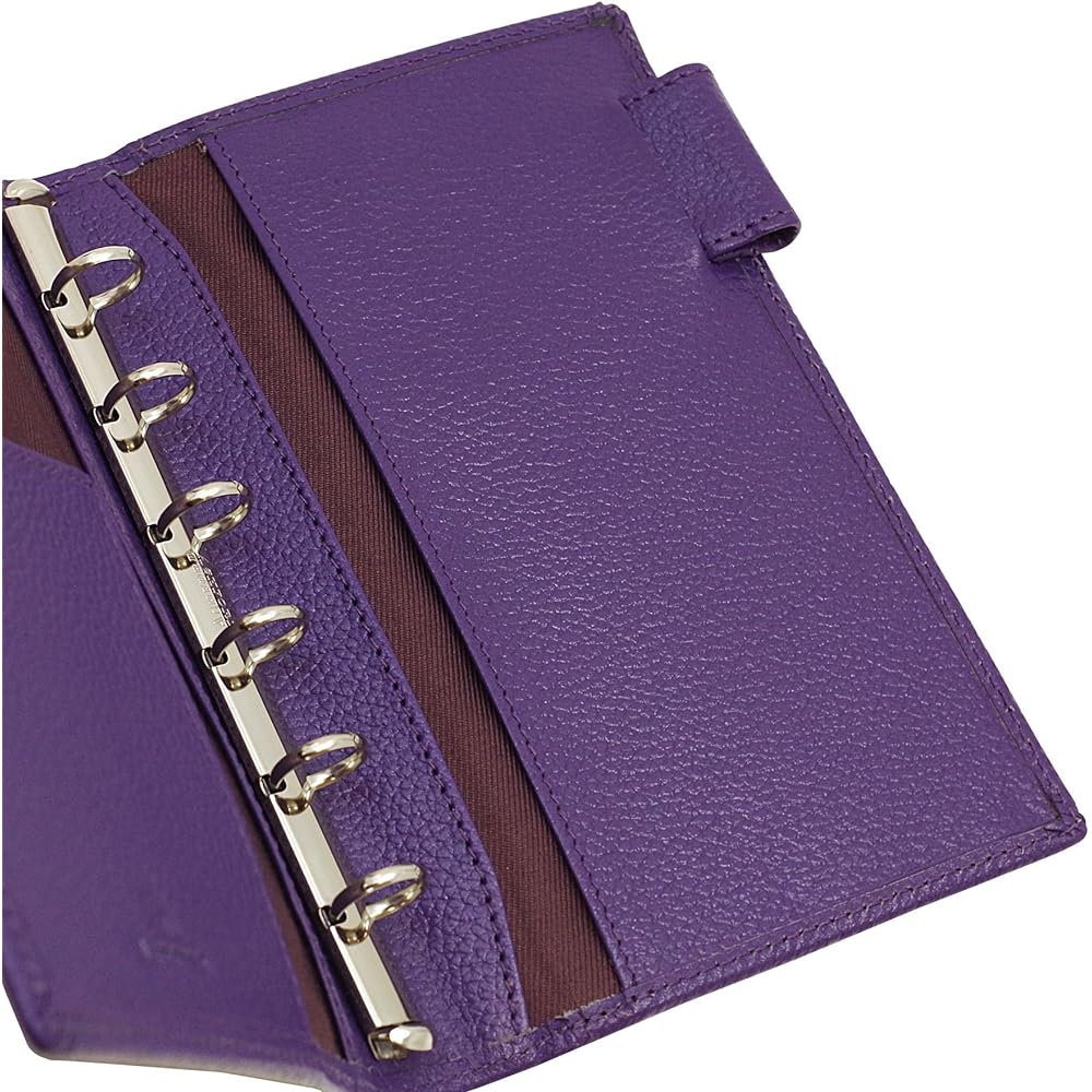 Mini 6 Hole Size Ten Colors Ring Diameter 11mm [Purple] System Notebook Binder 1237-078