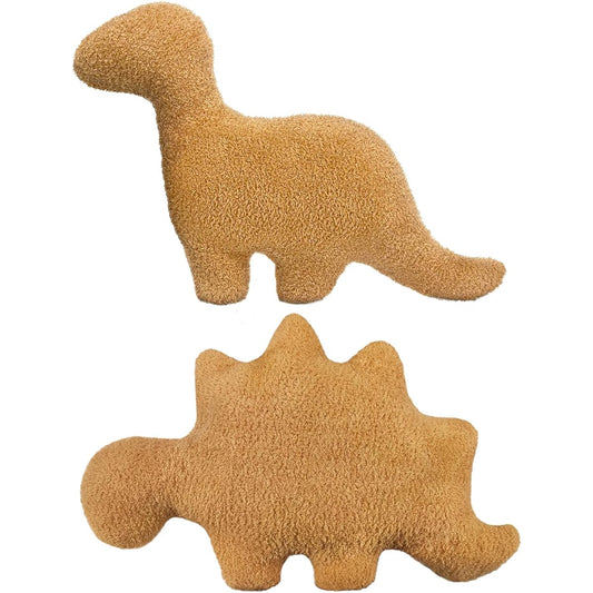 Andywoo 2 Pieces Dino Chicken Nugget Pillows, Funny Pillows, Cute Throw Pillows for Valentine's Day/Christmas/Birthday/Boyfriend/Girlfriend for Kids/Teens/Adults