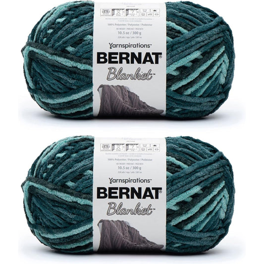 Bernat Blanket Teal Dreams Yarn - 2 Pack of 300g/10.5oz - Polyester - 6 Super Bulky - 220 Yards - Knitting/Crochet