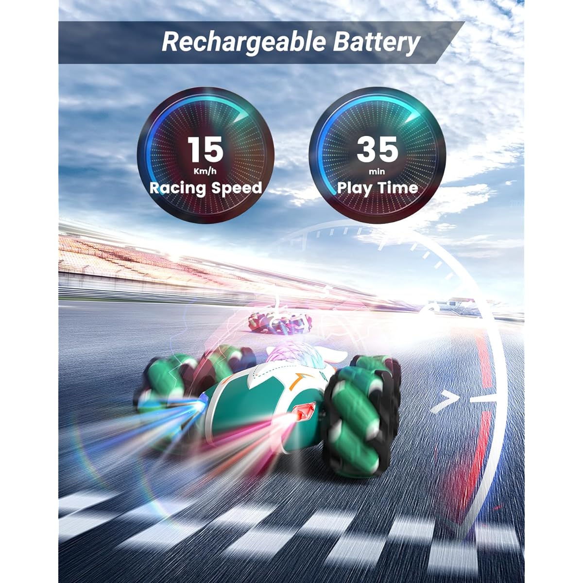 Tusivo RC Car Gesture Sensing Stunt Car 2.4Ghz Hand Control Remote Control Twist Car 360° Rotation 4WD Remote Control Car, Great Gift for 6-12 Year Old Boys