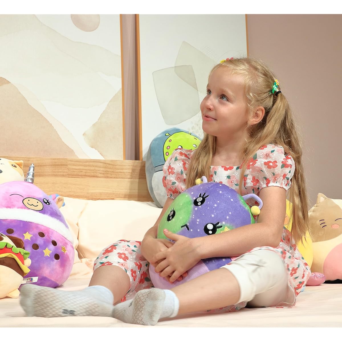Easfan 14" Alien Plush Pillow Purple