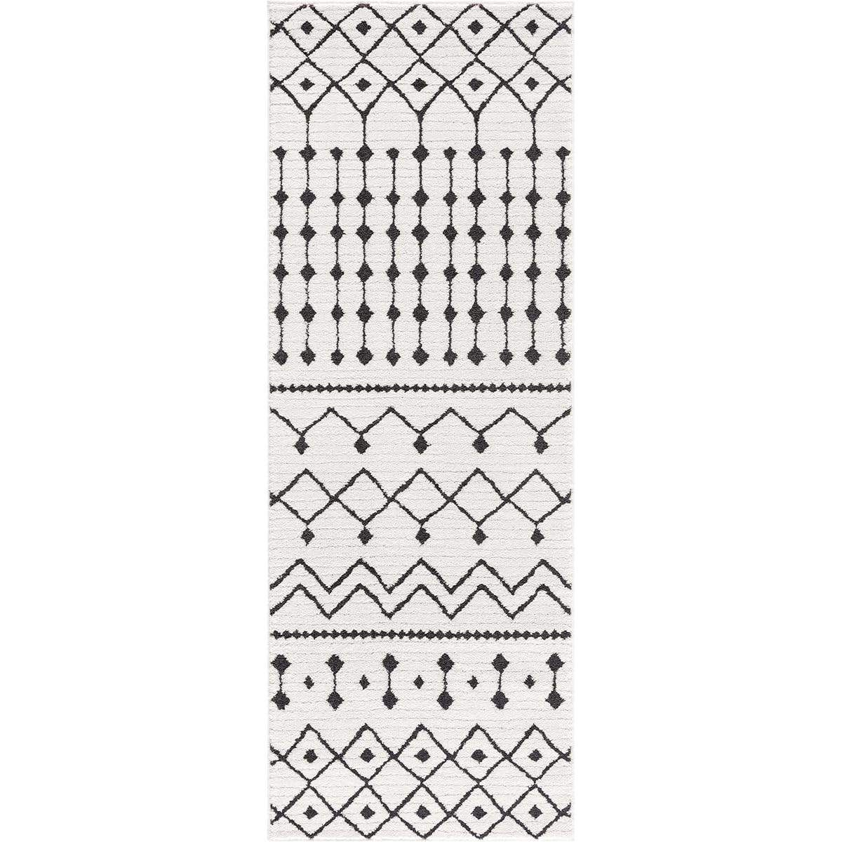 Ringwood Moroccan Trellis Farmhouse Bohemian/Global 65% Polypropylene/35% Polyester Area Rug, 2'7" x 7'3", Runner, Black
