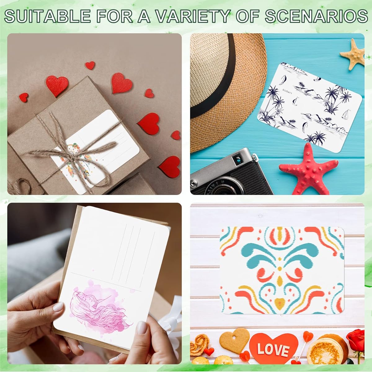 24 Sheets 4x6 Inch Watercolor Postcards, Blank Watercolor Cards 140 lbs Watercolor Paper Cards Art Supplies Christmas Thanksgiving Invitations Greeting Cards DIY
