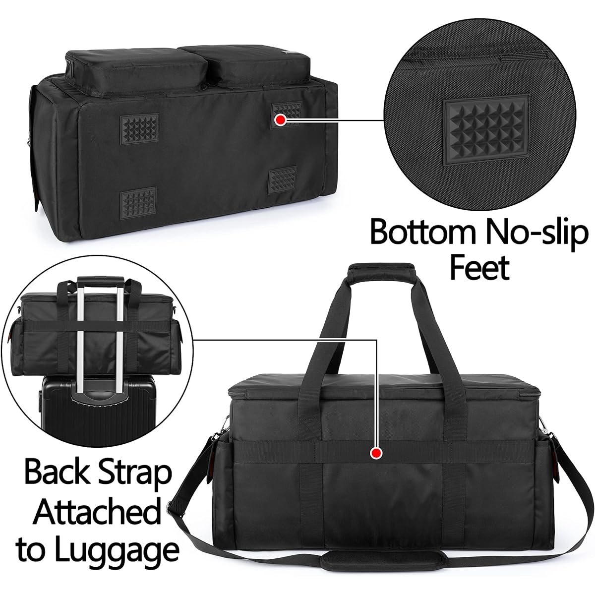 Trunab DJ Cable File Bag with Removable Padded Bottom and Dividers, Travel Gig Bag for Professional DJ Gear, Instruments and Accessories