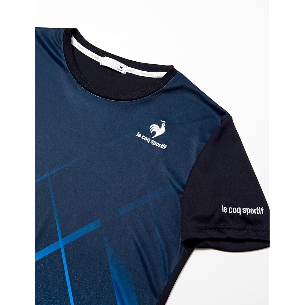 [Le Coq Sportif] Men's Short Sleeve Shirt T-Shirt Tennis Sweat Absorbent Quick Drying Stretch UV Protection UPF30