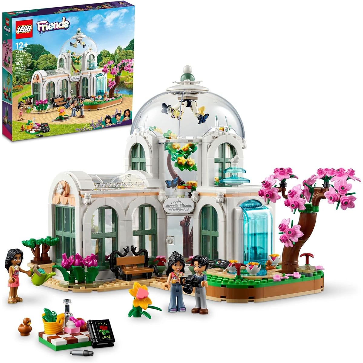 LEGO Friends Botanical Garden 41757 building toy set; creative project for ages 12 and up; build and display detailed greenhouse scene; great gift for kids and teens who love flowers and plants