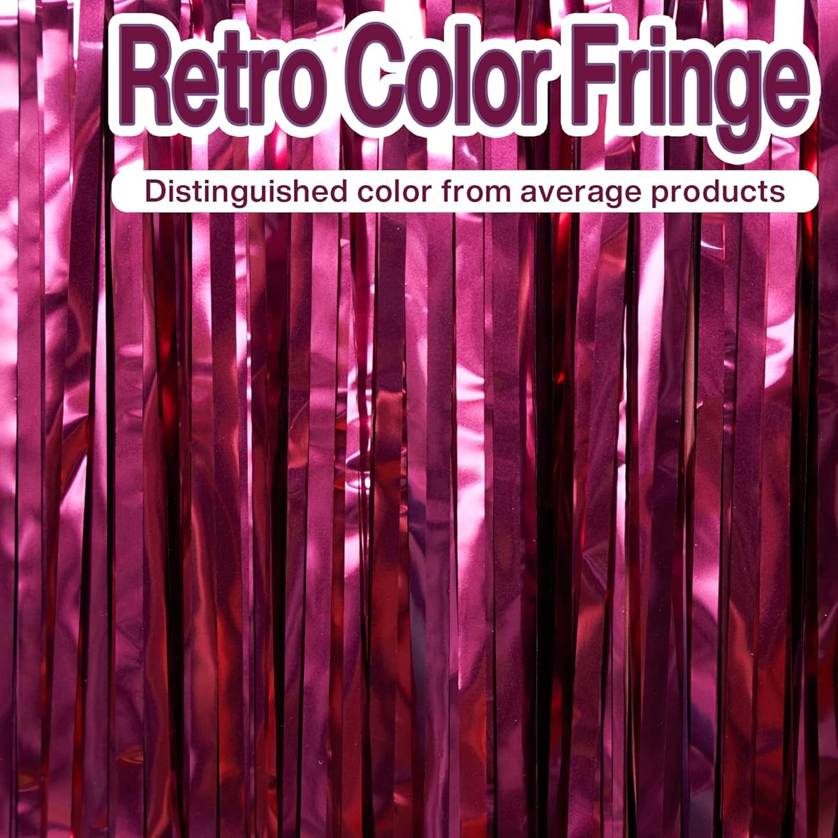 PartyWoo 2 Pieces Foil Curtains 3.3 x 6.6 ft Burgundy Red Tinsel Curtains Backdrop Curtains Foil Fringe Curtains String Curtains Birthday Decorations Party Backdrop Wedding Backdrop
