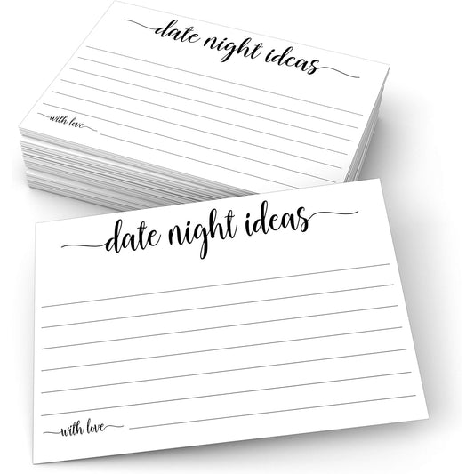 321Done Day Night Ideas (50 Cards) 4" x 6" Wedding Anniversary Bridal Shower Game Large White Made in the USA