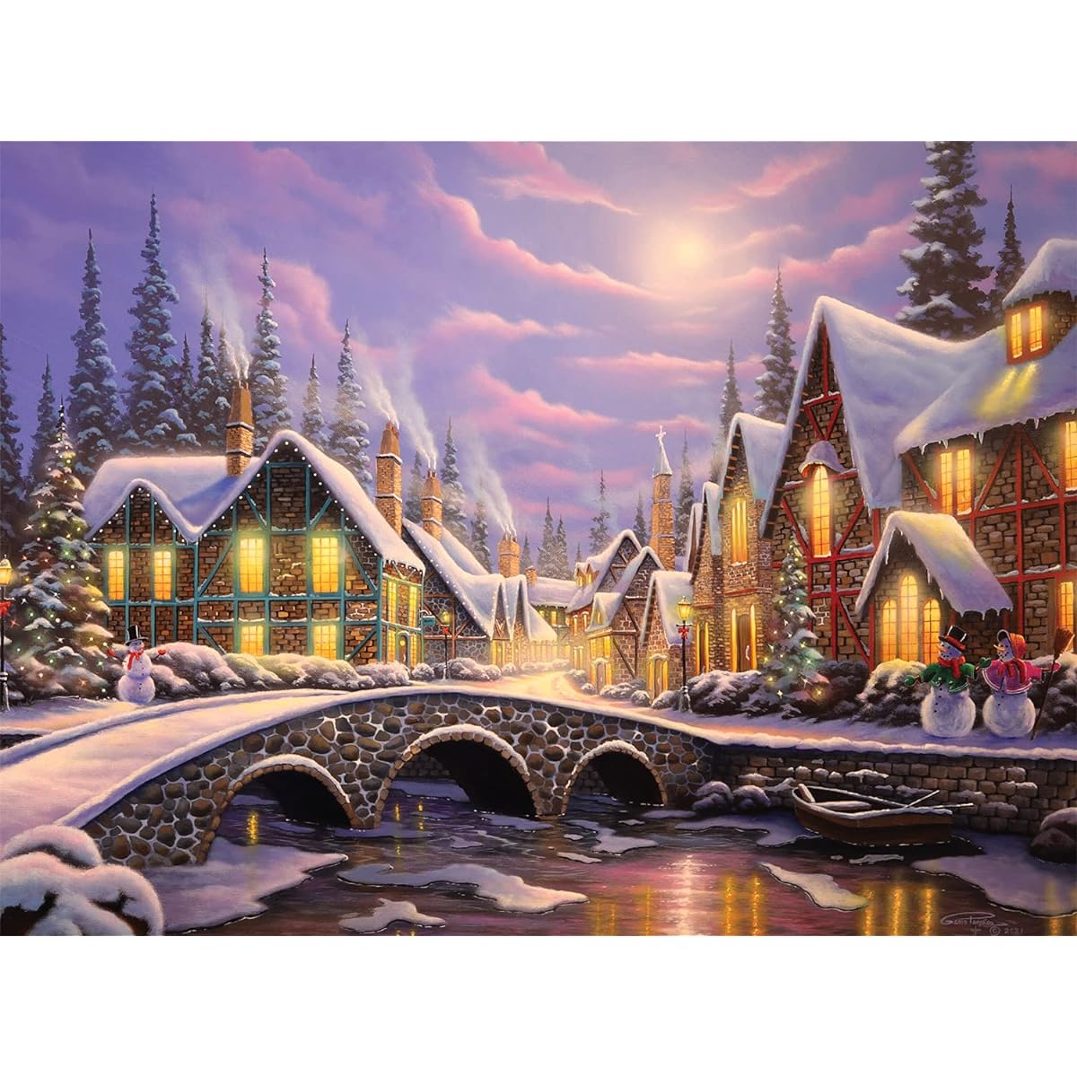 Buffalo Games Jigsaw Puzzle GenoPeoples Snowy Christmas 1000 Pieces