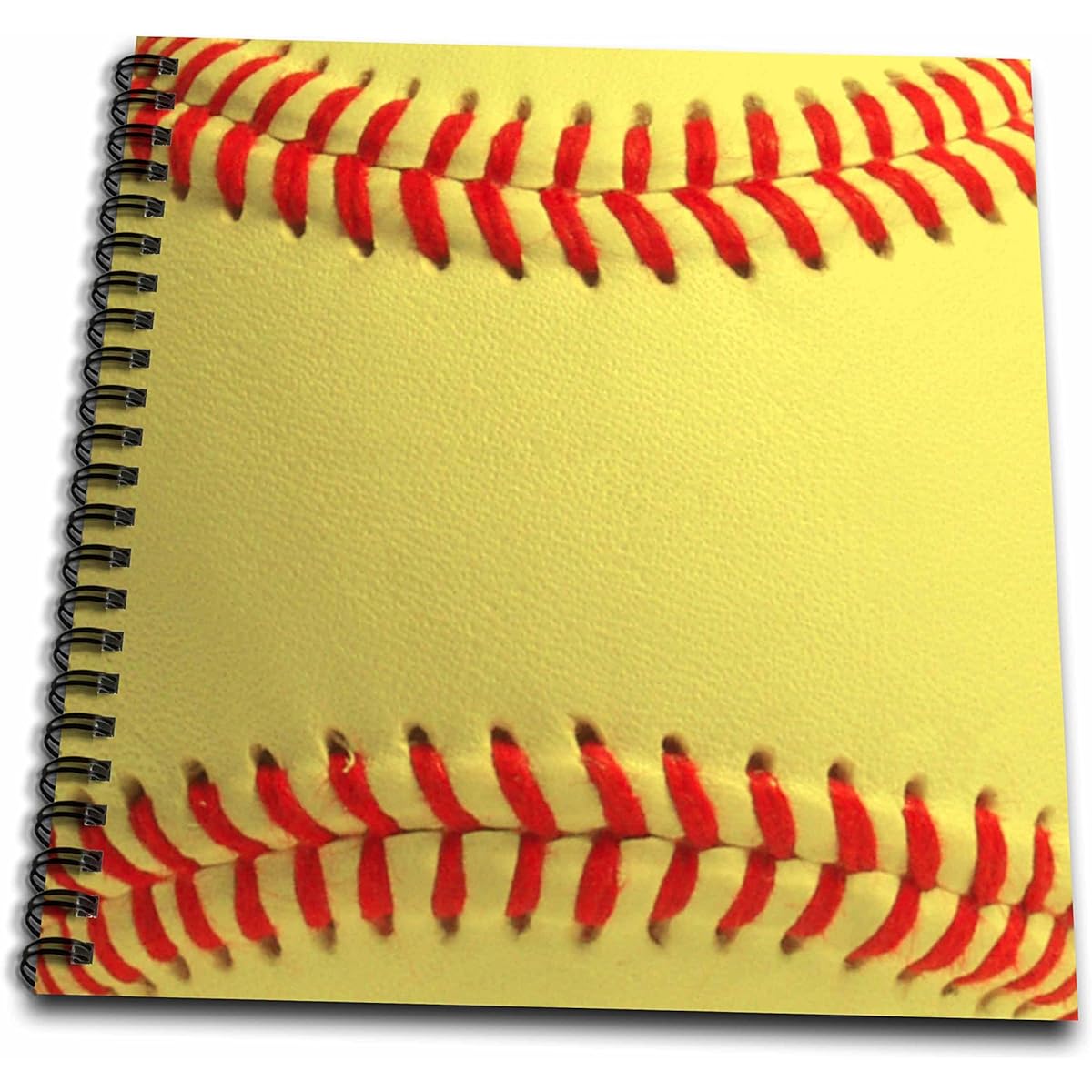 3dRose db_120271_2 Softball Close-Up Photo Print Yellow and Red Softball Memory Book for Sporty Sports Fan Team Player, 30.48 x 30.48 cm