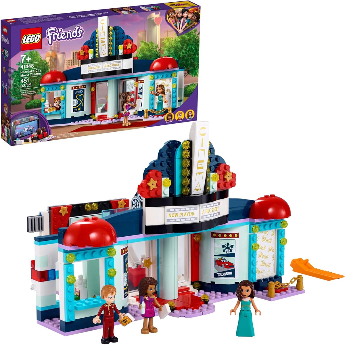 LEGO Friends Heartlake City Movie Theater 41448 Building Kit; Great Birthday Gift for Kids Who Love Movies, New 2021 (451 Pieces)